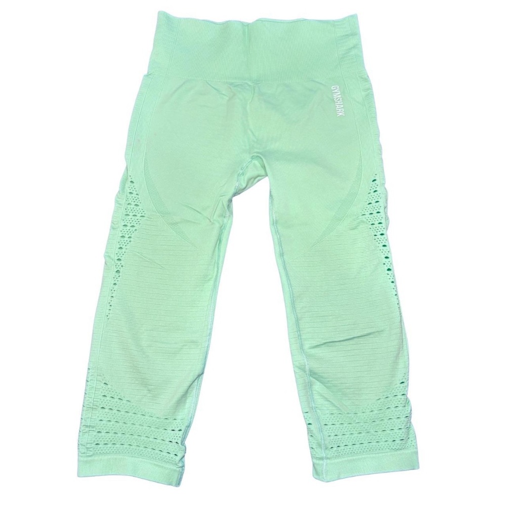 Gymshark Seafoam Green Capri Leggings Size Large In Fair Condition